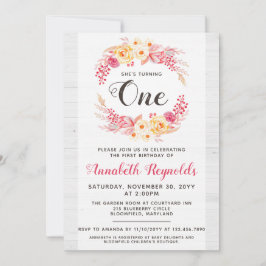 Chique Rustic Um Primeiro Convite De Aniversário