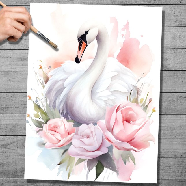 Chique Swan 4 - Papel Decoupage (Criador carregado)