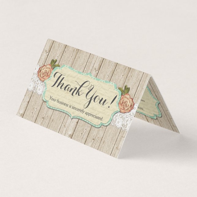 Chiques sobre madeira russa e renda Obrigado (Frente)