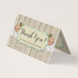 Chiques sobre madeira russa e renda Obrigado