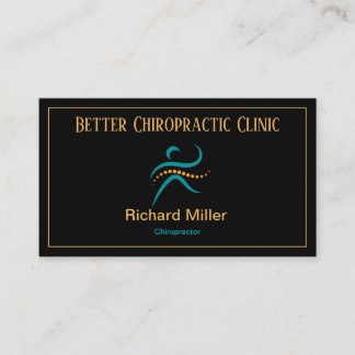 Chiropracor Cartão de visita Dourado azul preto