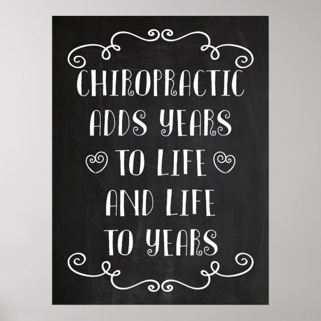 Chiropractic Adiciona Vida A Anos 18x24 Poster (Frente)