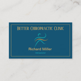 Chiropractor Blue Dourada Cartão de visita