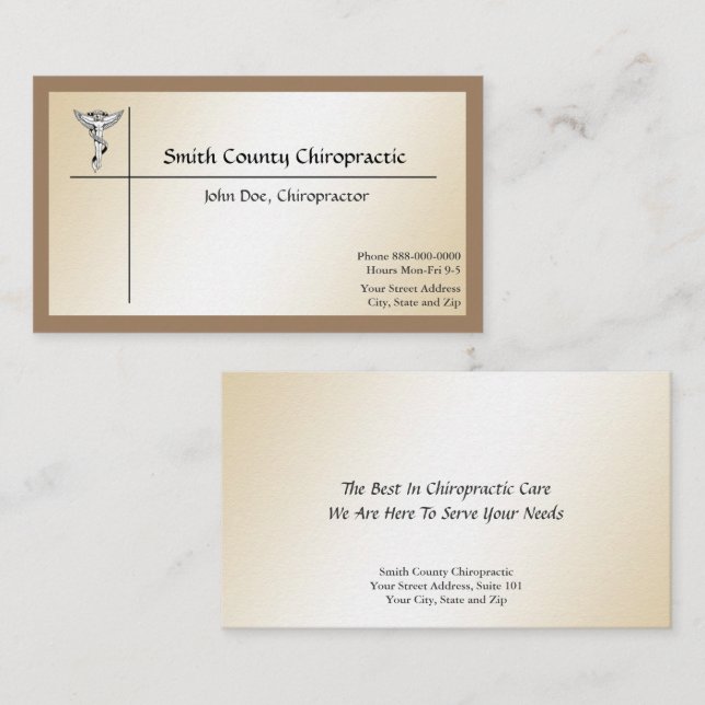 Chiropractor Cartão de visita (Frente/Verso)