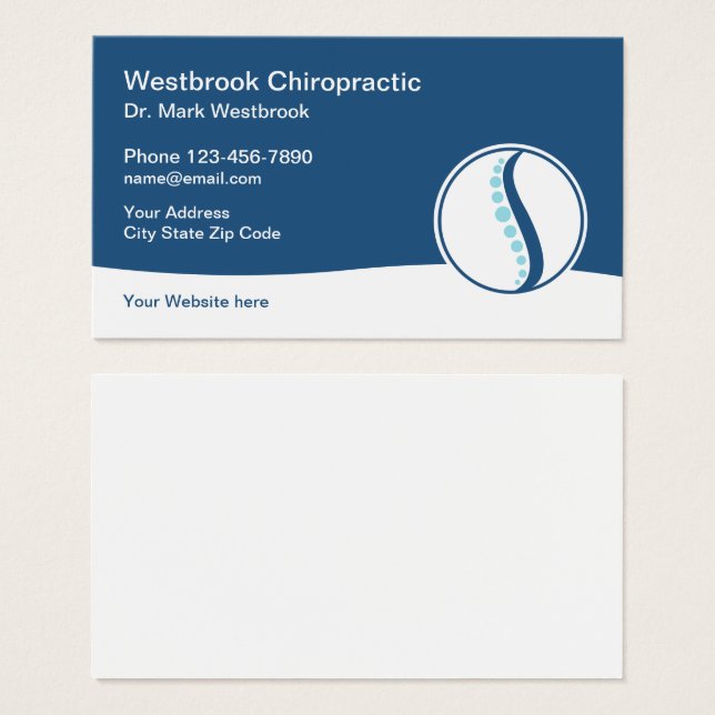 Chiropractor Modern Business Profile Cards (Frente & Verso)