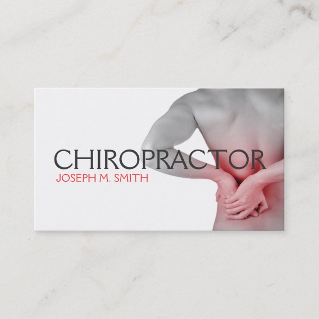 Chiropractor, quiroprático, Cartão de visita de sa (Frente)