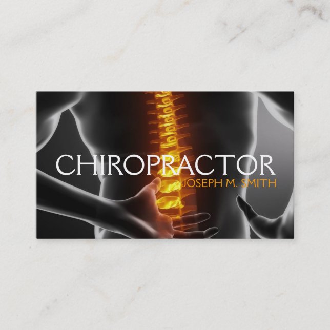 Chiropractor, quiroprático, Cartão de visita de sa (Frente)
