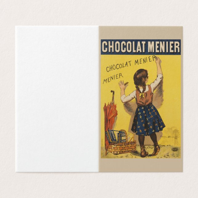 Chocolat Menier Little Girl Escrevendo (Exterior Desdobrado)