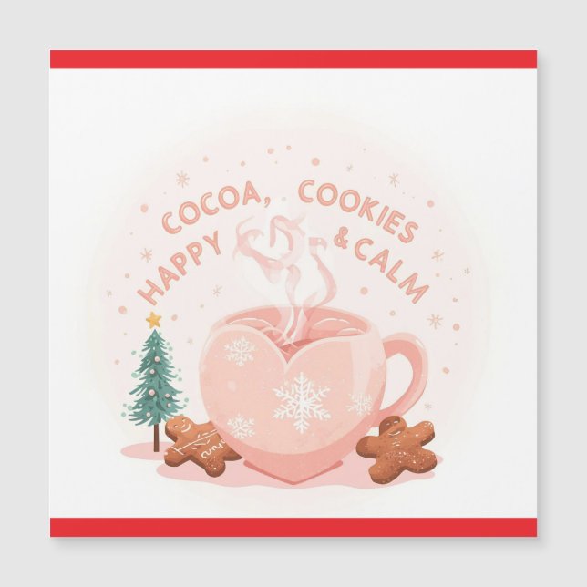 Chocolate, Biscoitos e Calma – Camiseta de Natal P (Frente)