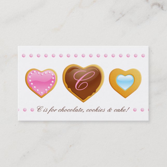 Chocolate C do coração dos biscoitos do cartão de (Frente)