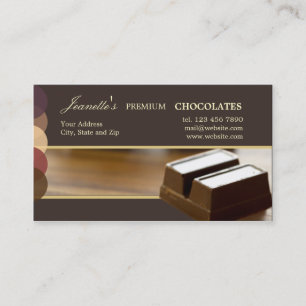 Chocolate - cartões de visitas de comida