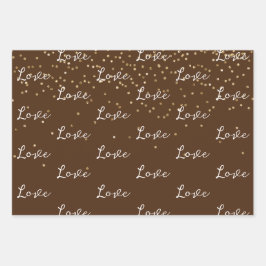Chocolate Castanho Dourado Glam Confetti