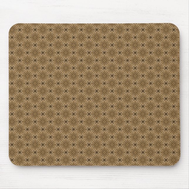 Chocolate Castanho Elegante Círculos Mousepad (Frente)