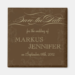 Chocolate do vintage de DIY & imã salve a data do