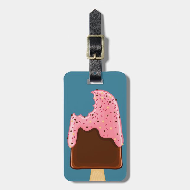 Chocolate Etiqueta de bagagem de texto personaliza (Frente Vertical)