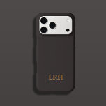 Chocolate Honey Minimalist Initial Monogram<br><div class="desc">Elevate your everyday style with this Chocolate Honey iPhone case, where classic elegance meets modern minimalism. The serif three-letter monogram exudes timeless sophistication, while the subtle tone-on-tone design and vertical drop shadow add a sleek, contemporary edge. Deep chocolate, warm honey, and soft cream tones create a refined palette that feels...</div>
