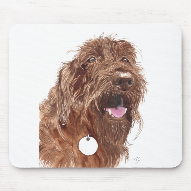 Chocolate Labradoodle #1 Mousepad (Frente)