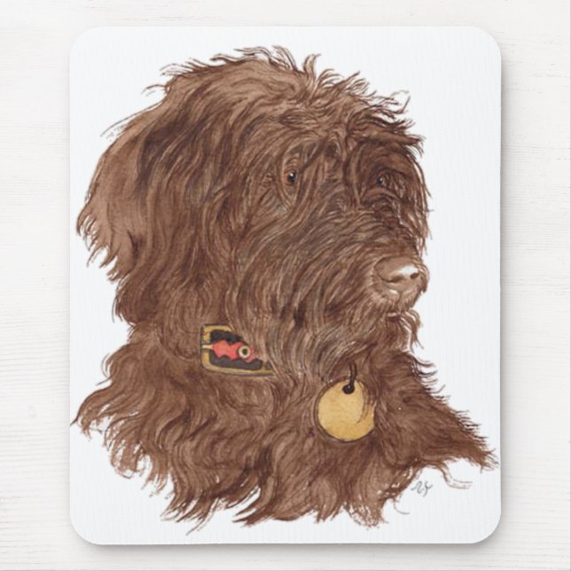 Chocolate Labradoodle Xena Mousepad (Frente)