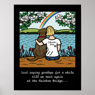Chocolate Labrador Angel e Mãe Poster
