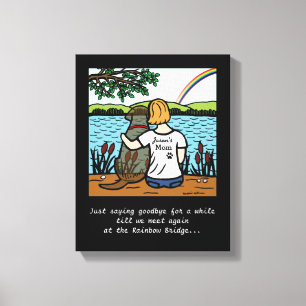 Chocolate Labrador Angel e mamãe Canvas