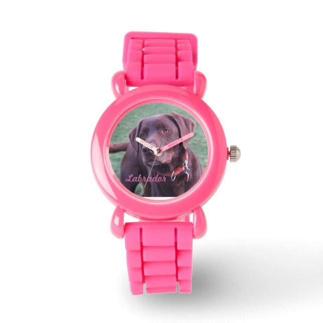 Chocolate Labrador relógio (Frente)