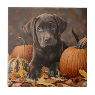 Chocolate Labrador Retriever Autumn