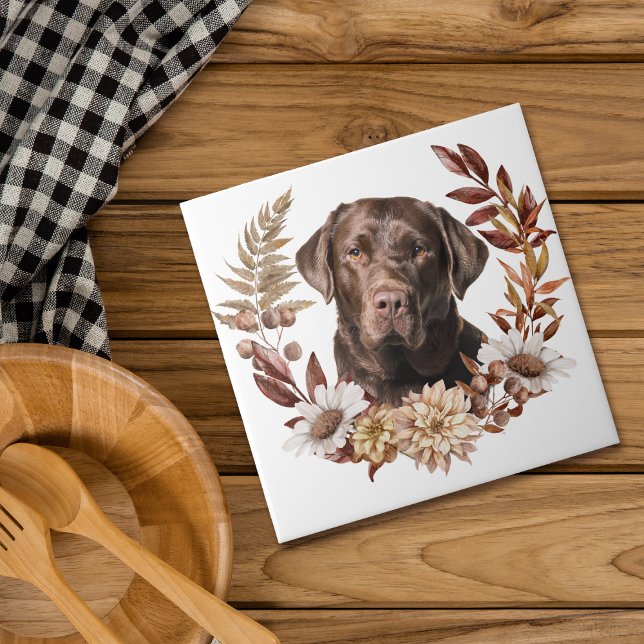 Chocolate Labrador Retriever Autumn Wreath (Criador carregado)
