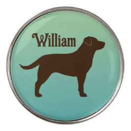 Chocolate Labrador Retriever Silhouter com Nome
