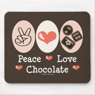 Chocolate Mousepad do amor da paz
