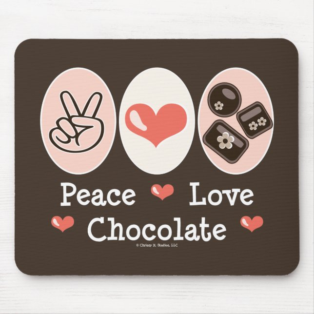 Chocolate Mousepad do amor da paz (Frente)