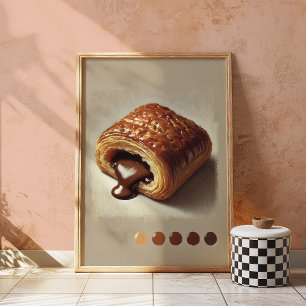 Chocolate Pasteleira Impressão Realista Arte de Mu