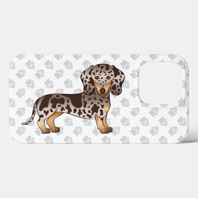 Chocolate & Tan Dapple Dachshund de Pelo Curto & P (Verso (horizontal))