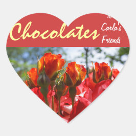 Chocolates para adesivos de Amigos Rosas Vermelhas
