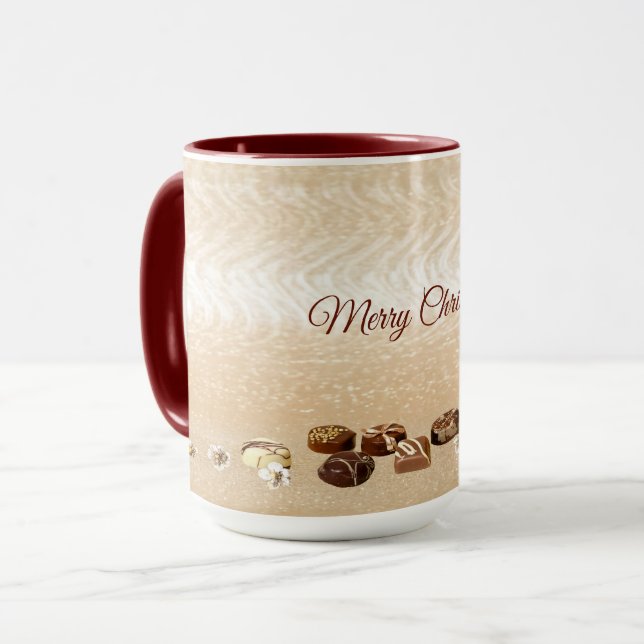 Chocolates Sortidos com Caneca de Férias de Flores (Frente Esquerda)