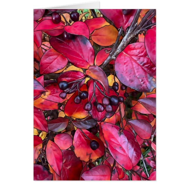 Chokecherries de outono - Cartão de Arte de 5" x 7 (Frente)