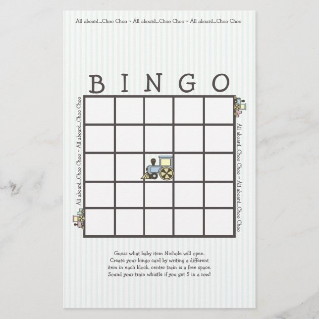 Choo Choo Baby Bingo Game (Frente)
