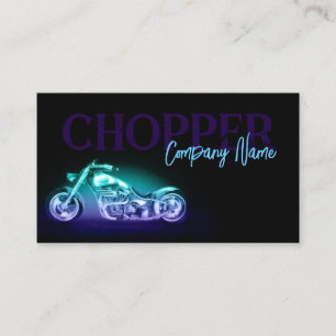 Chopper Bike Neon Light Simples Cartão de visita p