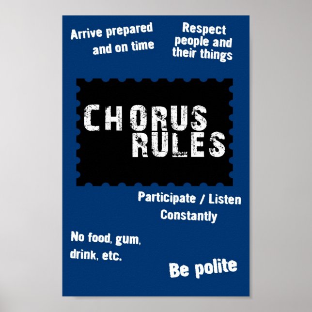 Chorus Rules Poster (Frente)