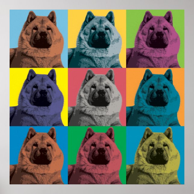 Chow Chow Pop-Art Poster (Frente)