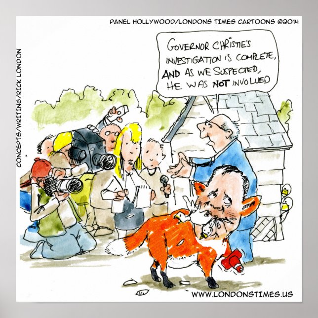 Chris Christie Como Um Poster Engraçado De Raposa (Frente)