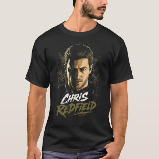 Chris Horror Redfield Arte 24 | Camiseta Preta Bás