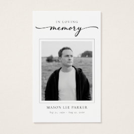 Christian Cross Funeral Memorial Photo Prayer Card