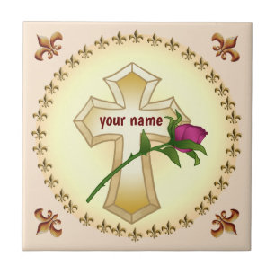 Christian Cross Rosa