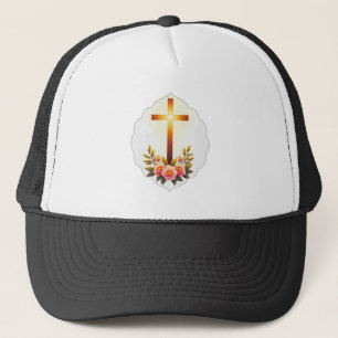 Christian Easter Cross with Flowers – boné