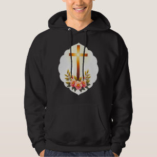 Christian Easter Cross with Flowers – moletom
