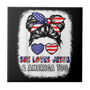 Christian Girl ama Jesus & America Shirt 4th Jul