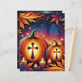 Christian Halloween Pumpkins Scrapbook Paper