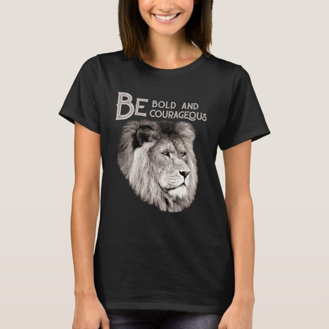 Christian Top Lion Be Bold Courageous Scripture Bi (Frente)