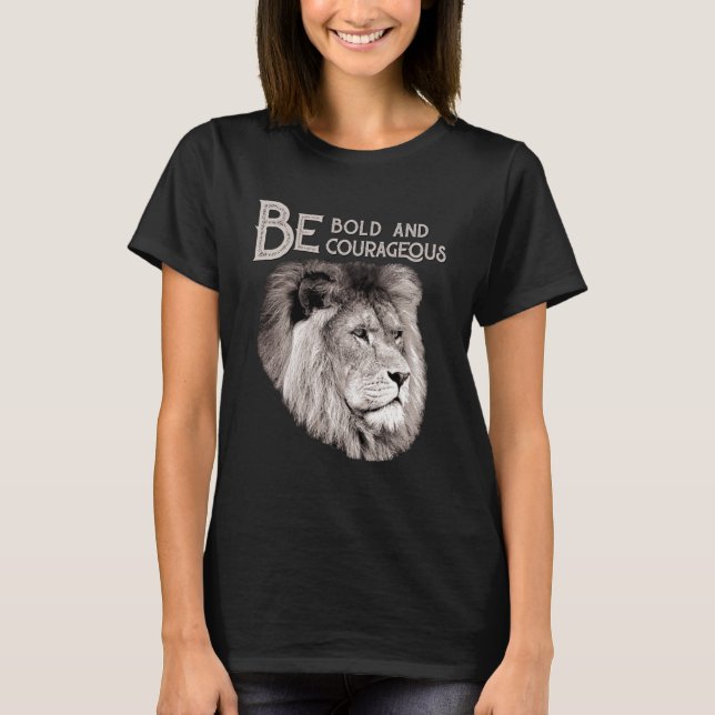 Christian Top Lion Seja Bold Corajosa Escritura Bi (Frente)