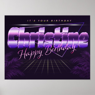 Christine Name Vorname retro Poster Geburtstag